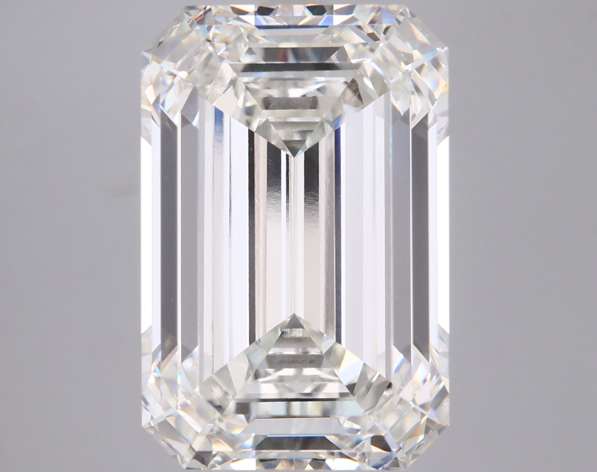 13.09 Carat Emerald Shaped, Ideal Cut, G Color, VVS2 Clarity, IGI Certified Lab Grown Diamond