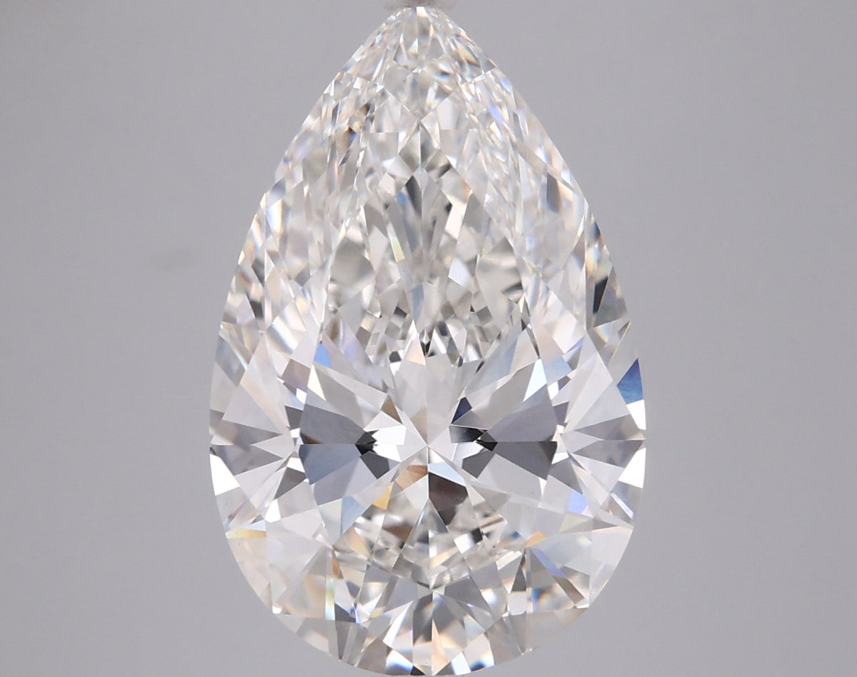 6.04 Carat Pear Shaped, Ideal Cut, G Color, VVS2 Clarity, IGI Certified Lab Grown Diamond