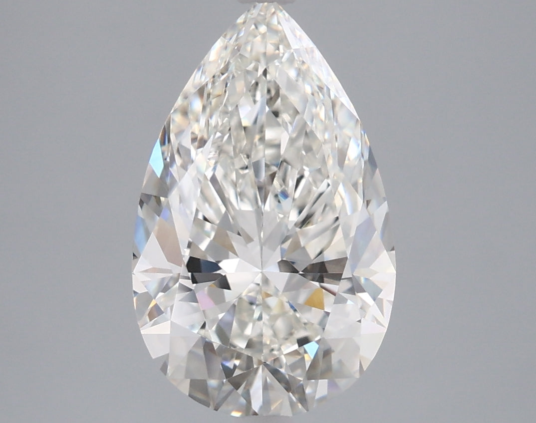 3.07 Carat Pear Shaped, Excellent Cut, G Color, VVS2 Clarity, IGI Certified Lab Grown Diamond
