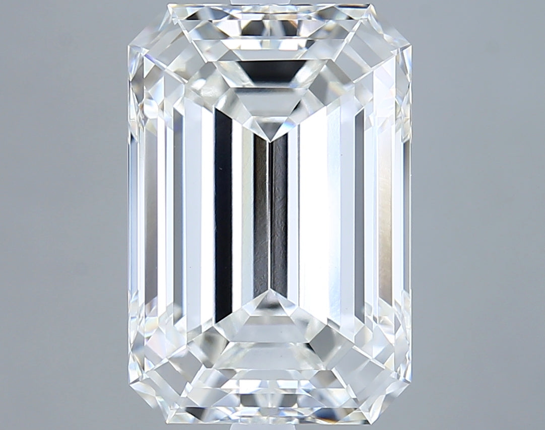 8.08 Carat Emerald Shaped, Ideal Cut, F Color, VVS2 Clarity, IGI Certified Lab Grown Diamond