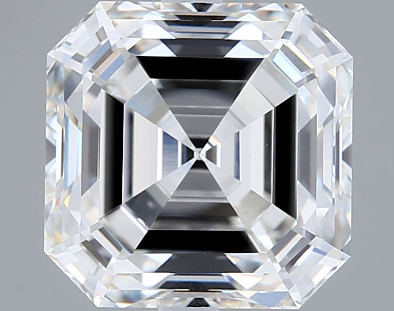 5.03 Carat Asscher Shaped, Ideal Cut, F Color, VVS2 Clarity, IGI Certified Lab Grown Diamond