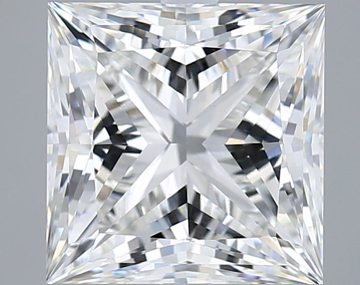 5.12 Carat Princess Shaped, Ideal Cut, F Color, VVS2 Clarity, IGI Certified Lab Grown Diamond