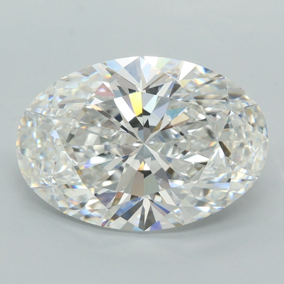 5.08 Carat Oval Shaped, Ideal Cut, F Color, VVS2 Clarity, GCAL Certified Lab Grown Diamond