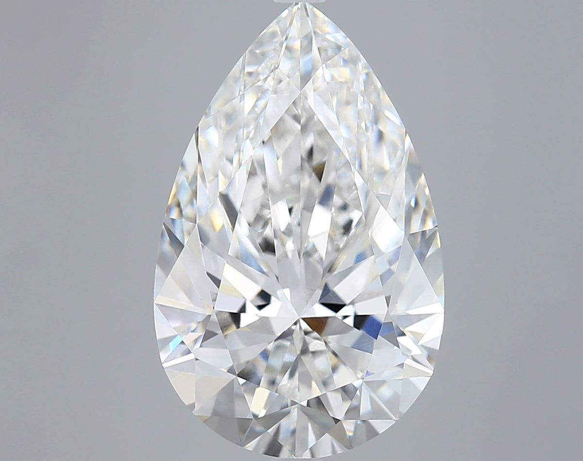 7.01 Carat Pear Shaped, Ideal Cut, F Color, VVS2 Clarity, IGI Certified Lab Grown Diamond