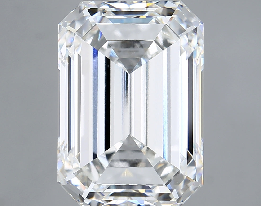 10.06 Carat Emerald Shaped, Ideal Cut, F Color, VVS2 Clarity, IGI Certified Lab Grown Diamond
