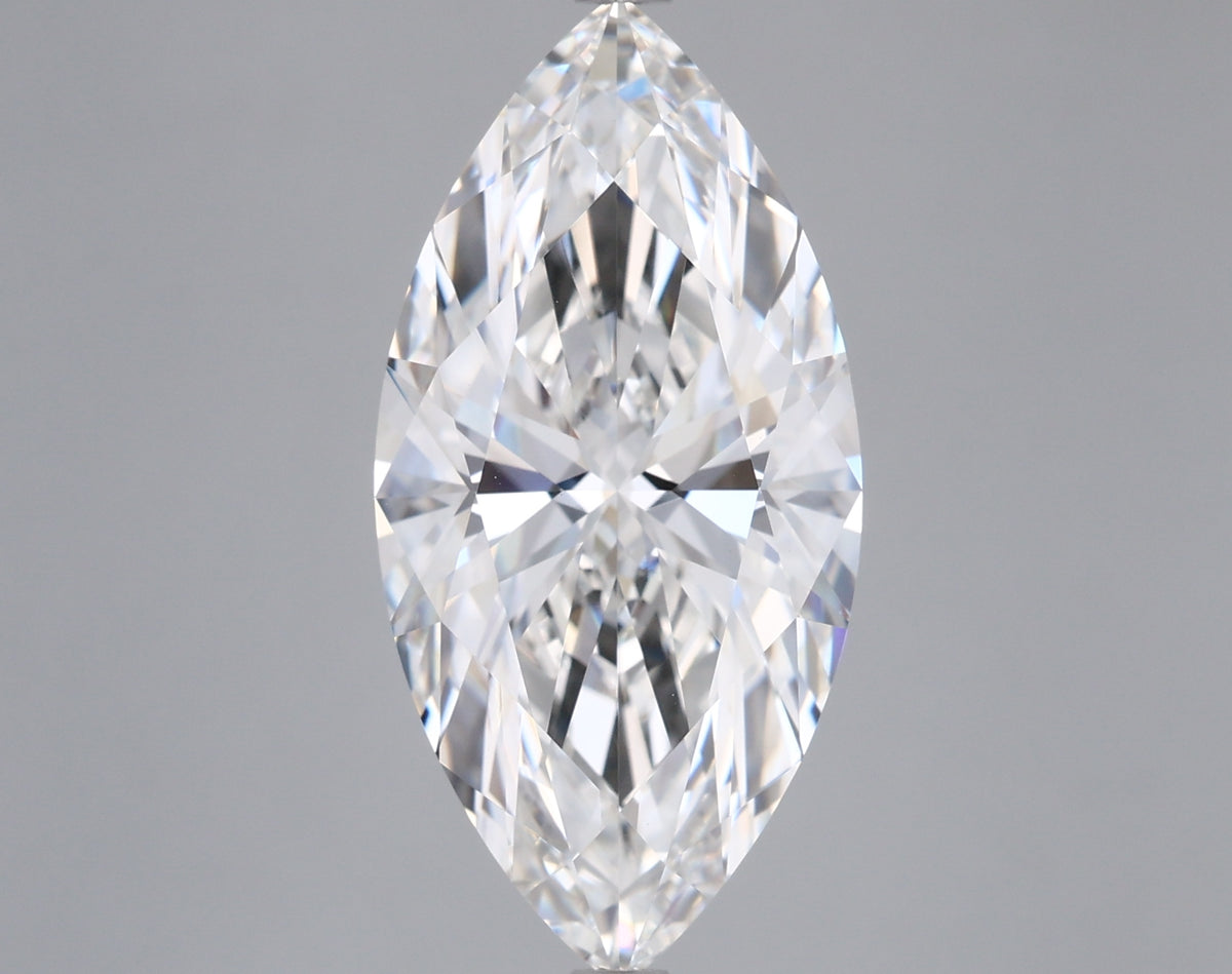 5.03 Carat Marquise Shaped, Ideal Cut, F Color, VVS2 Clarity, IGI Certified Lab Grown Diamond