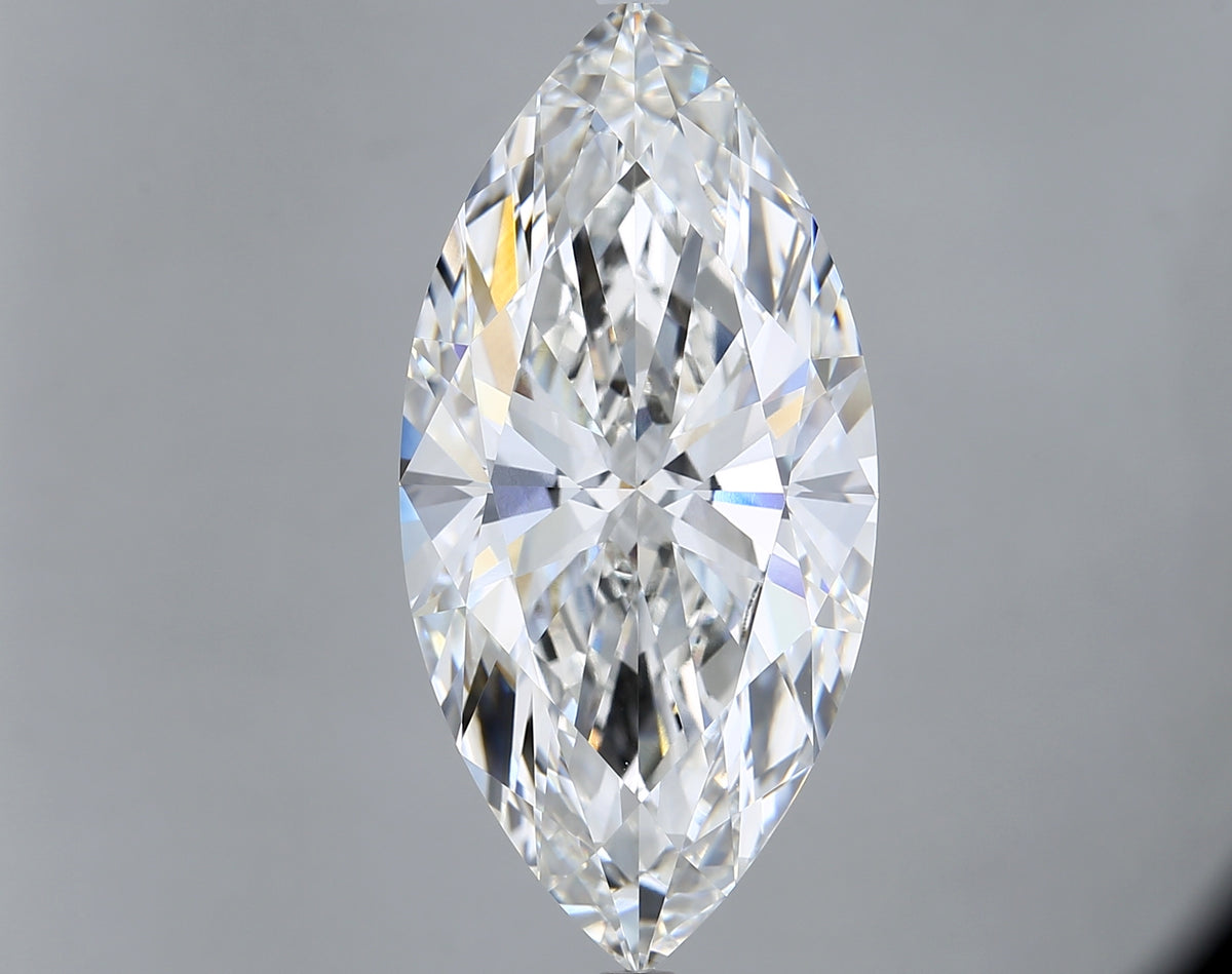 12.03 Carat Marquise Shaped, Ideal Cut, F Color, VVS2 Clarity, IGI Certified Lab Grown Diamond