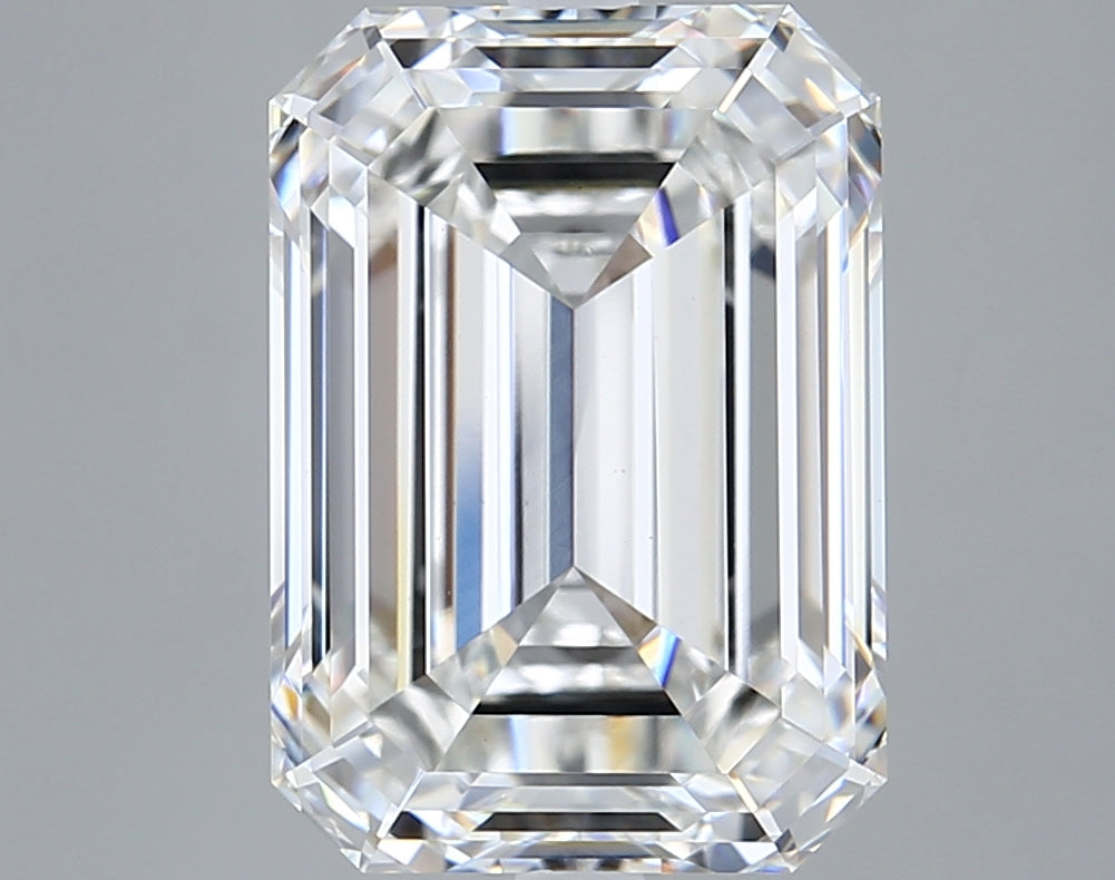 7.08 Carat Emerald Shaped, Ideal Cut, F Color, VVS2 Clarity, IGI Certified Lab Grown Diamond