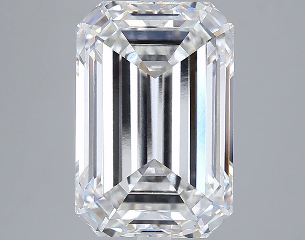 7.07 Carat Emerald Shaped, Ideal Cut, F Color, VS1 Clarity, IGI Certified Lab Grown Diamond