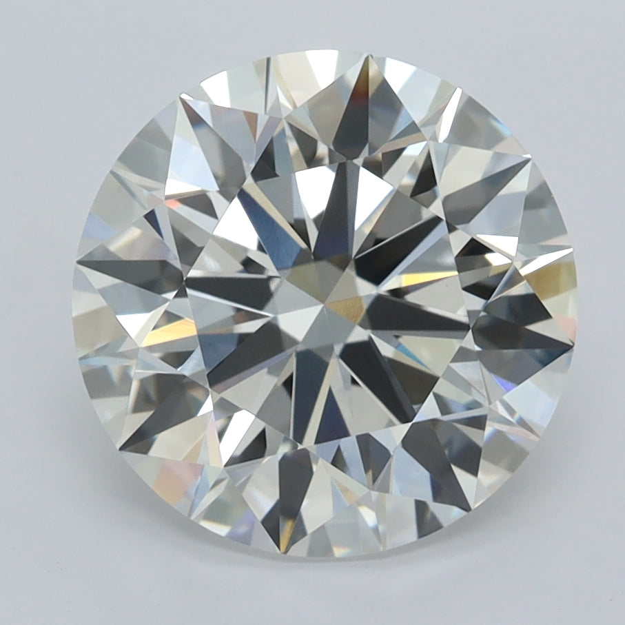 3.74 Carat Round Shaped, F Color, VVS2 Clarity, GCAL Certified Lab Grown Diamond