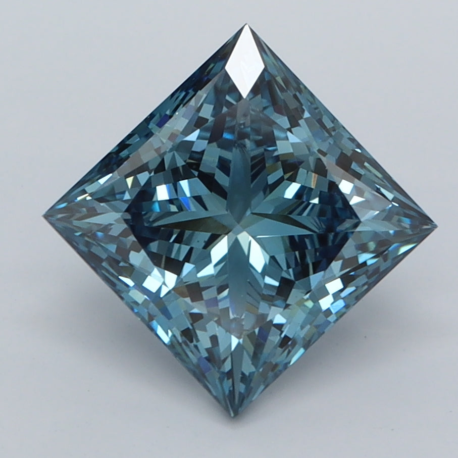 2.57 Carat Princess Shaped, Ideal Cut, VVS2 Clarity, IGI Certified Lab Grown Diamond