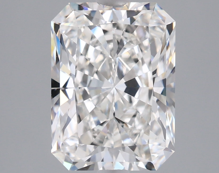 2.57 Carat Radiant Shaped, Ideal Cut, F Color, VVS2 Clarity, IGI Certified Lab Grown Diamond