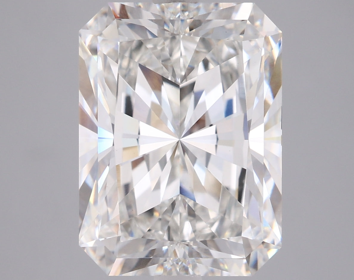 5.04 Carat Radiant Shaped, Ideal Cut, F Color, VVS2 Clarity, IGI Certified Lab Grown Diamond