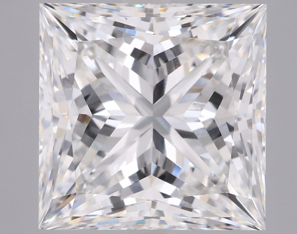 5.08 Carat Princess Shaped, Ideal Cut, F Color, VVS2 Clarity, IGI Certified Lab Grown Diamond