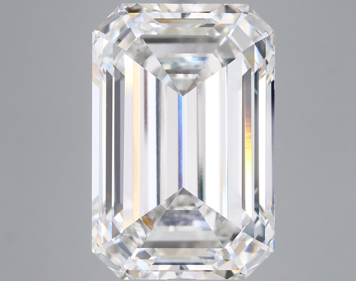 12.10 Carat Emerald Shaped, Ideal Cut, F Color, VVS2 Clarity, IGI Certified Lab Grown Diamond