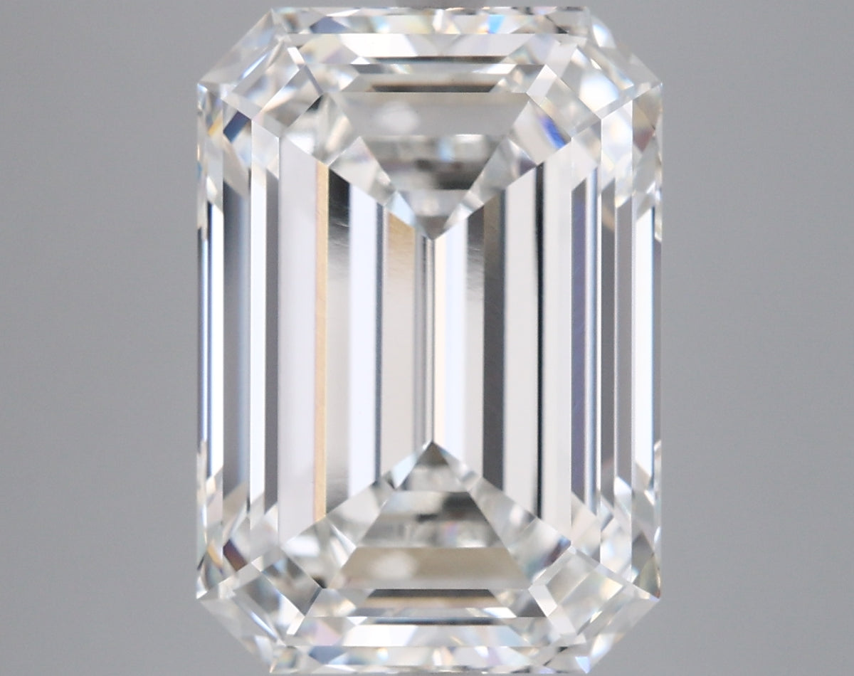 8.36 Carat Emerald Shaped, Ideal Cut, F Color, VVS2 Clarity, IGI Certified Lab Grown Diamond
