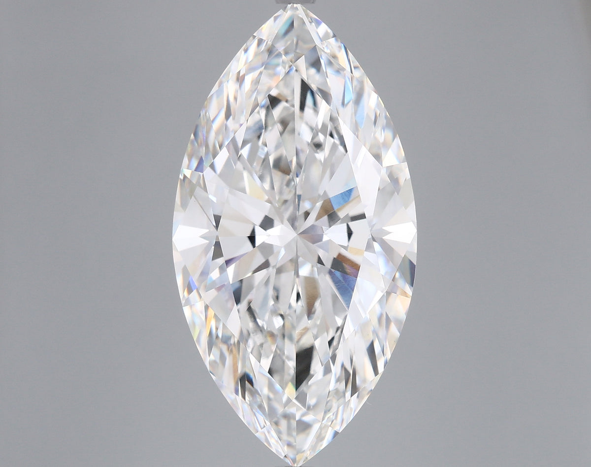 10.06 Carat Marquise Shaped, Ideal Cut, F Color, VVS2 Clarity, IGI Certified Lab Grown Diamond