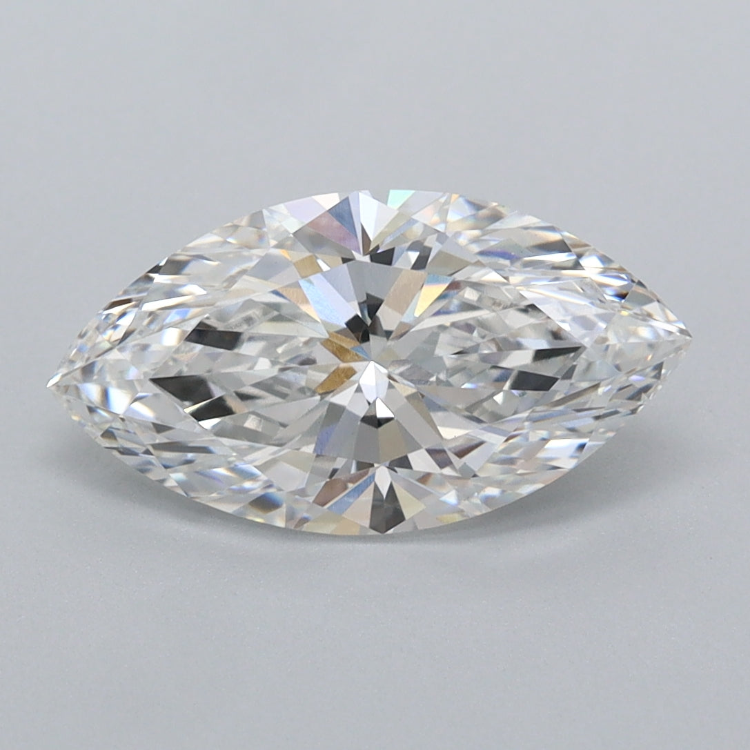 2.06 Carat Marquise Shaped, Ideal Cut, E Color, VVS2 Clarity, IGI Certified Lab Grown Diamond