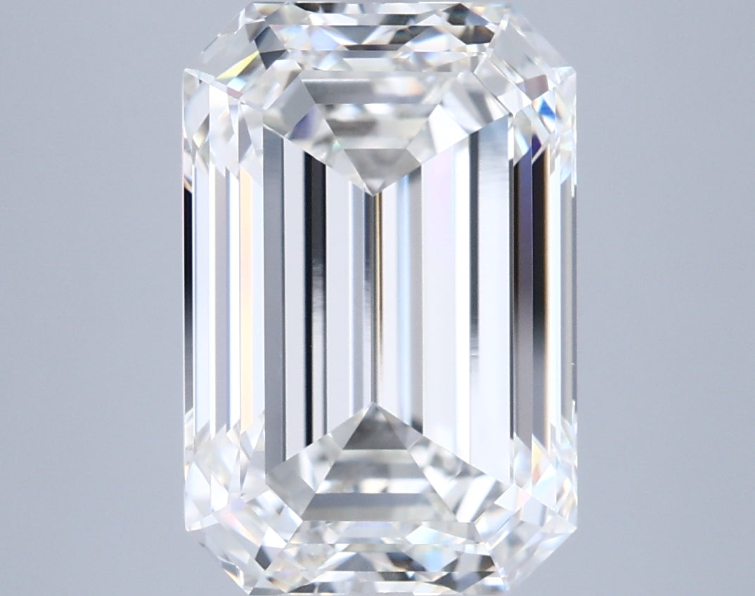 6.09 Carat Emerald Shaped, Ideal Cut, G Color, VVS2 Clarity, IGI Certified Lab Grown Diamond