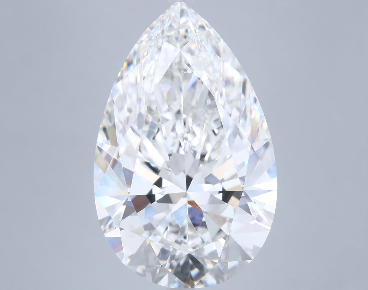 10.08 Carat Pear Shaped, Ideal Cut, F Color, VVS2 Clarity, IGI Certified Lab Grown Diamond