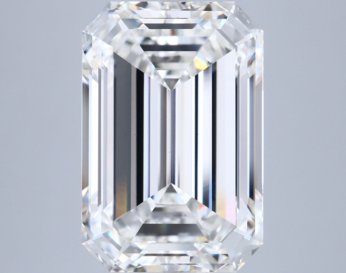 8.59 Carat Emerald Shaped, Ideal Cut, F Color, VS1 Clarity, IGI Certified Lab Grown Diamond