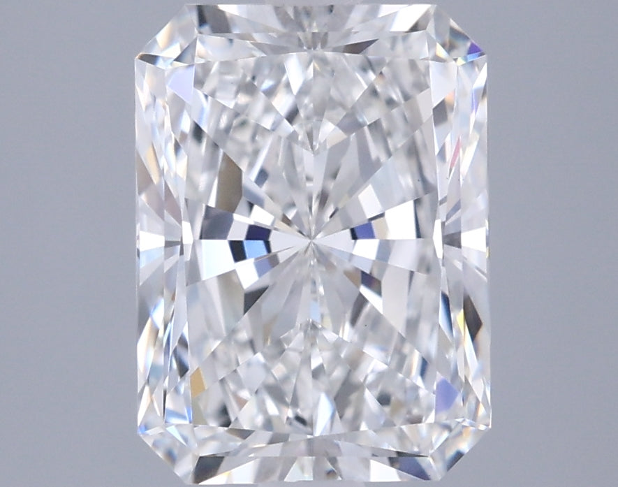 2.50 Carat Radiant Shaped, Excellent Cut, E Color, VVS2 Clarity, IGI Certified Lab Grown Diamond