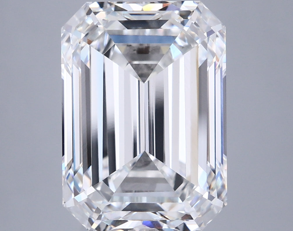 6.02 Carat Emerald Shaped, Ideal Cut, E Color, VVS2 Clarity, IGI Certified Lab Grown Diamond