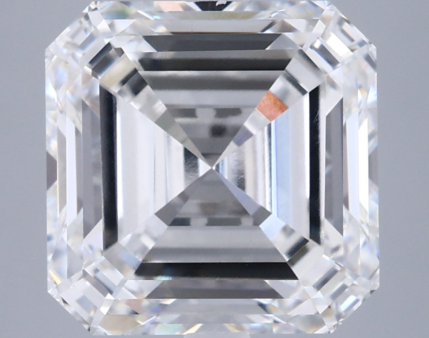 6.53 Carat Asscher Shaped, Ideal Cut, F Color, VVS2 Clarity, IGI Certified Lab Grown Diamond