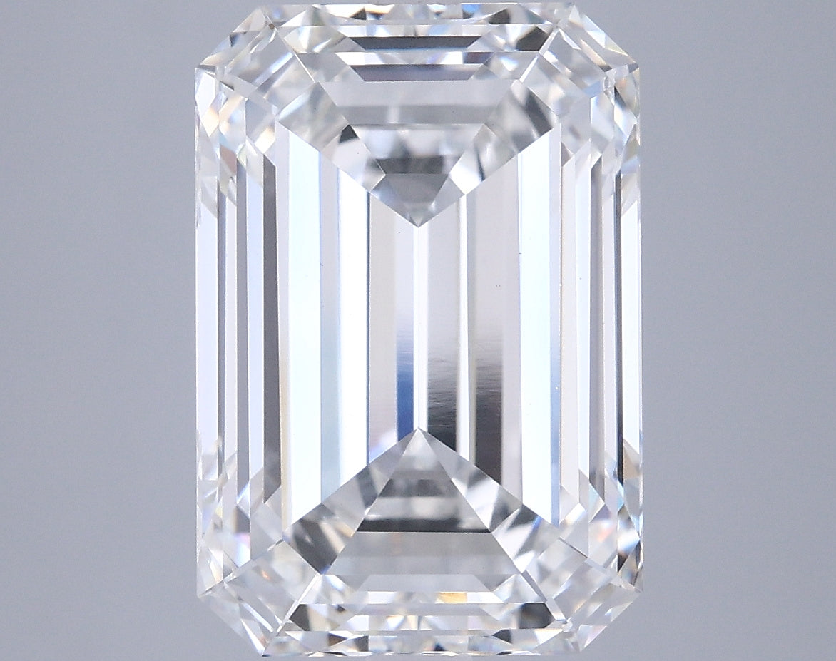 6.10 Carat Emerald Shaped, Ideal Cut, E Color, VVS2 Clarity, IGI Certified Lab Grown Diamond