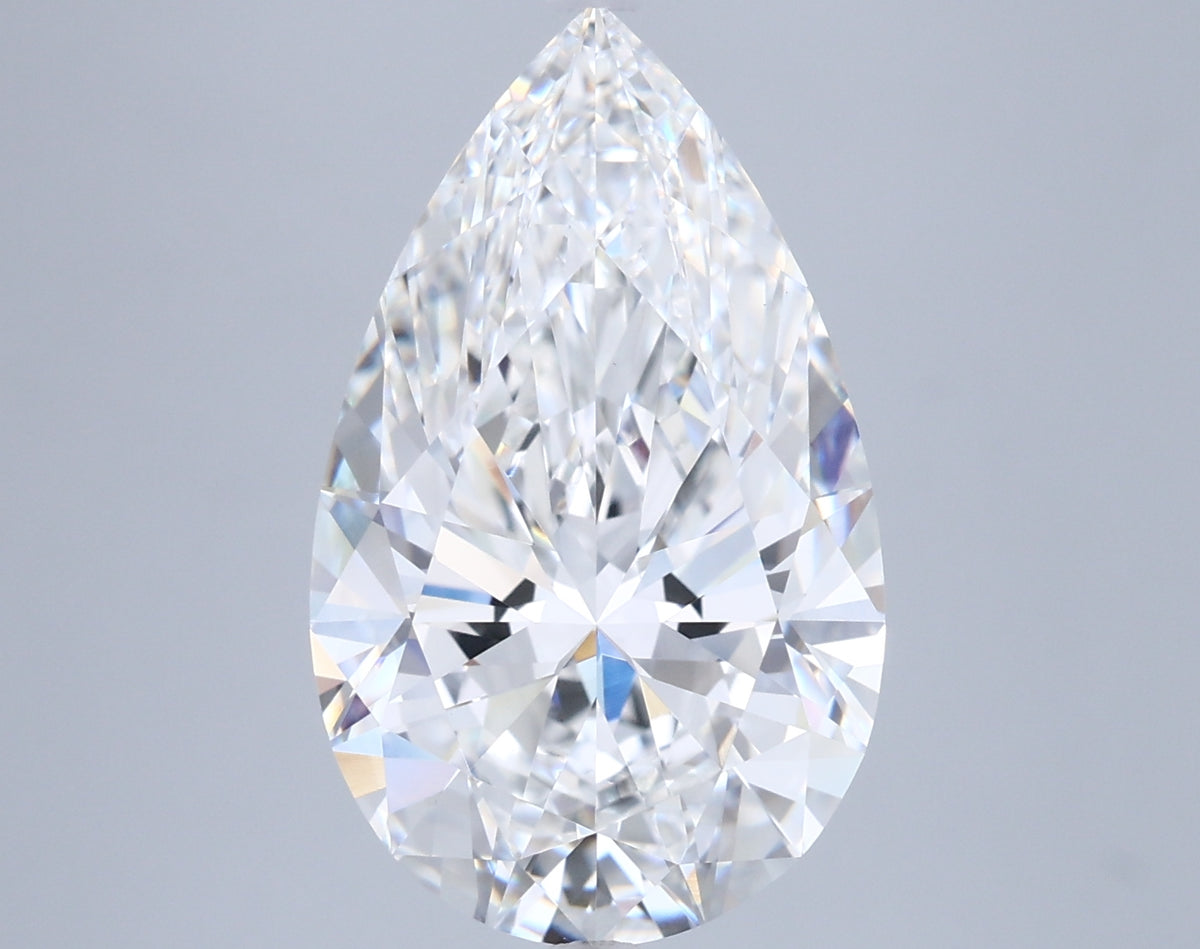 6.05 Carat Pear Shaped, Ideal Cut, E Color, VVS2 Clarity, IGI Certified Lab Grown Diamond