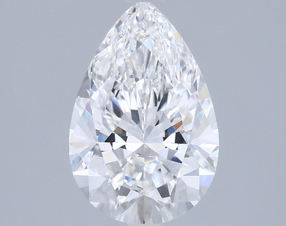 1.38 Carat Pear Shaped, Ideal Cut, E Color, VVS2 Clarity, IGI Certified Lab Grown Diamond