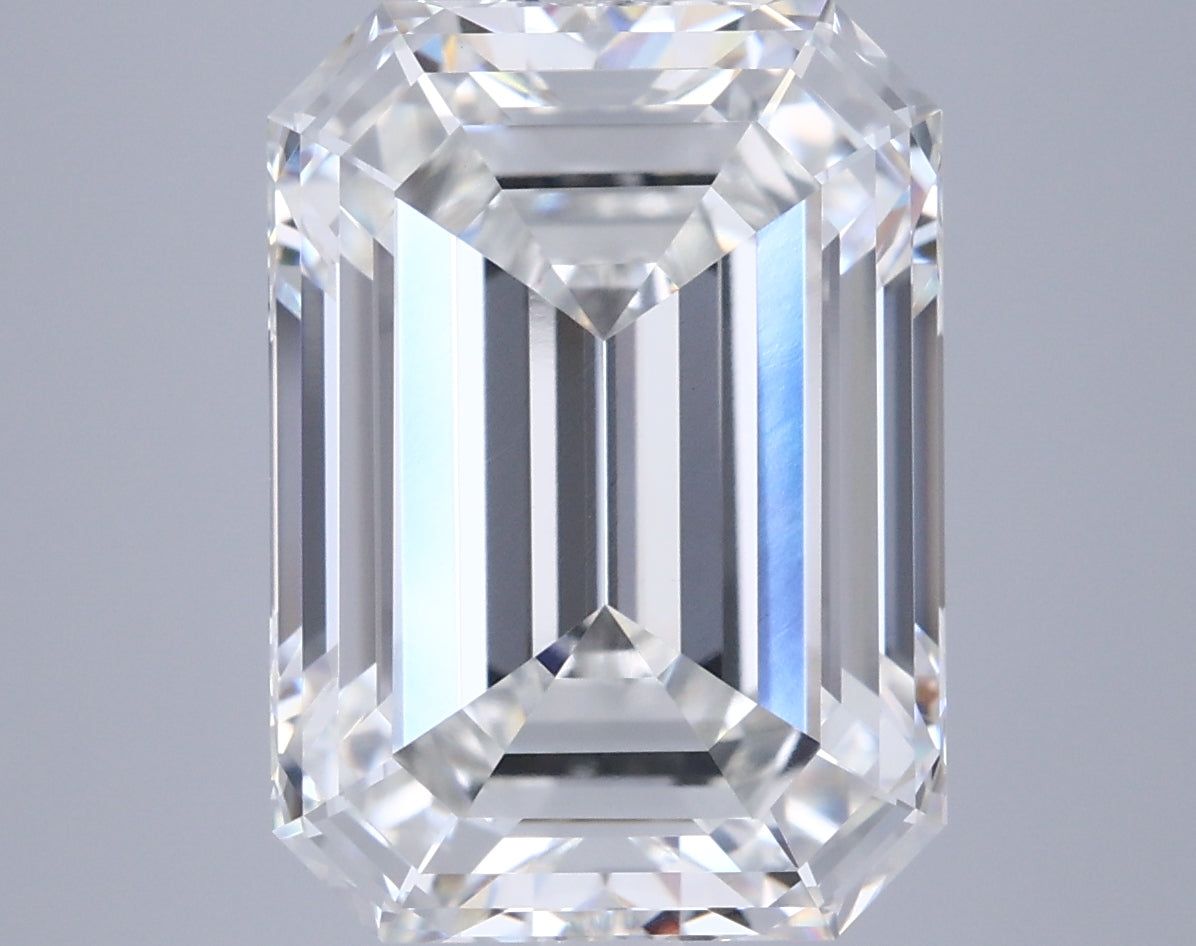 7.10 Carat Emerald Shaped, Ideal Cut, F Color, VVS2 Clarity, IGI Certified Lab Grown Diamond