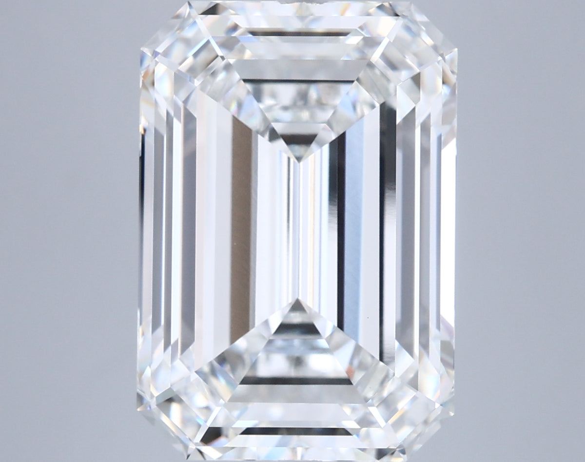 11.09 Carat Emerald Shaped, Ideal Cut, F Color, VVS2 Clarity, IGI Certified Lab Grown Diamond