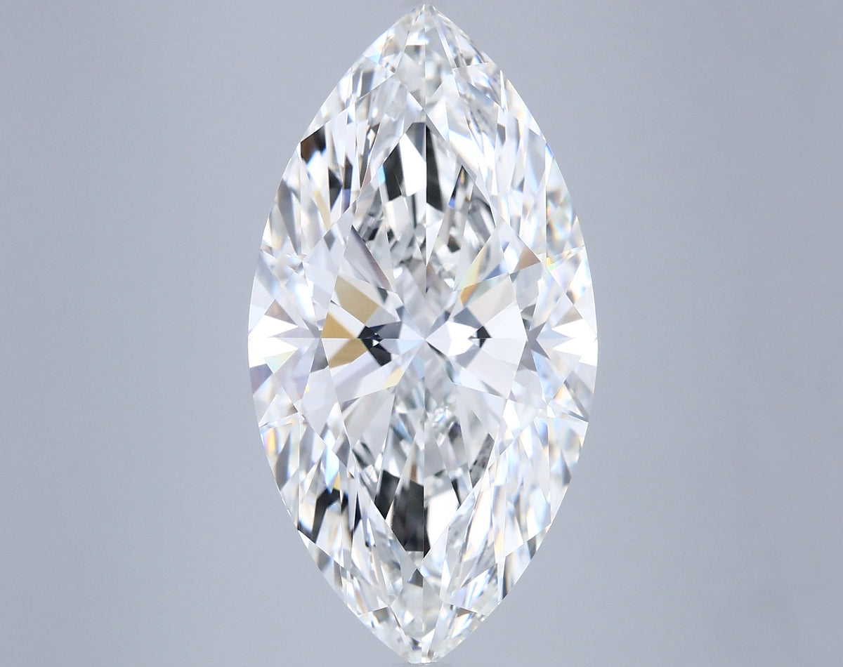8.05 Carat Marquise Shaped, Ideal Cut, F Color, VVS2 Clarity, IGI Certified Lab Grown Diamond