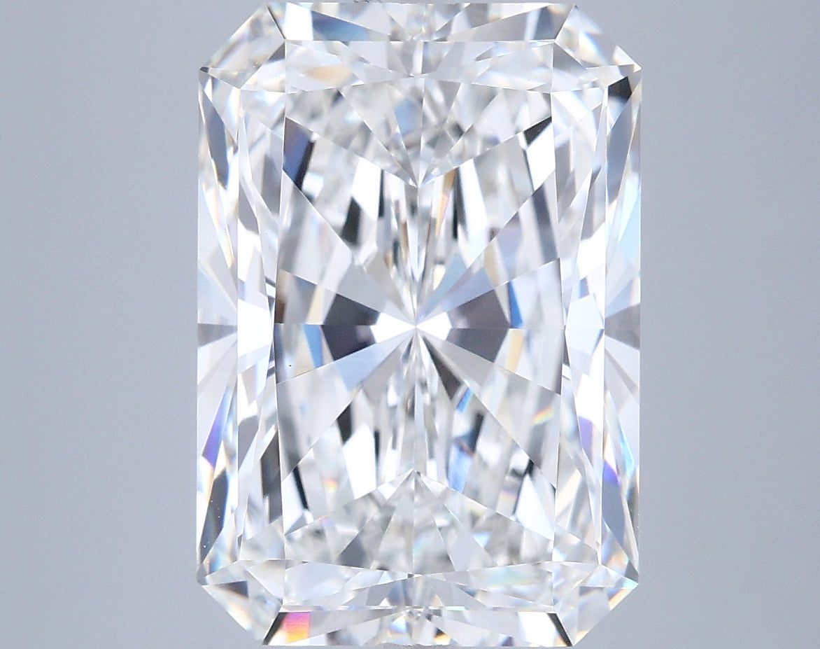 6.58 Carat Radiant Shaped, Ideal Cut, F Color, VVS2 Clarity, IGI Certified Lab Grown Diamond