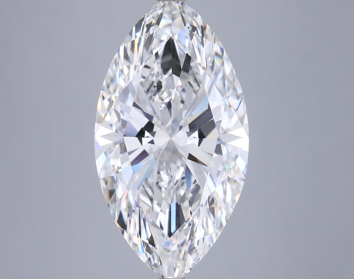 6.31 Carat Marquise Shaped, Ideal Cut, E Color, VVS2 Clarity, IGI Certified Lab Grown Diamond