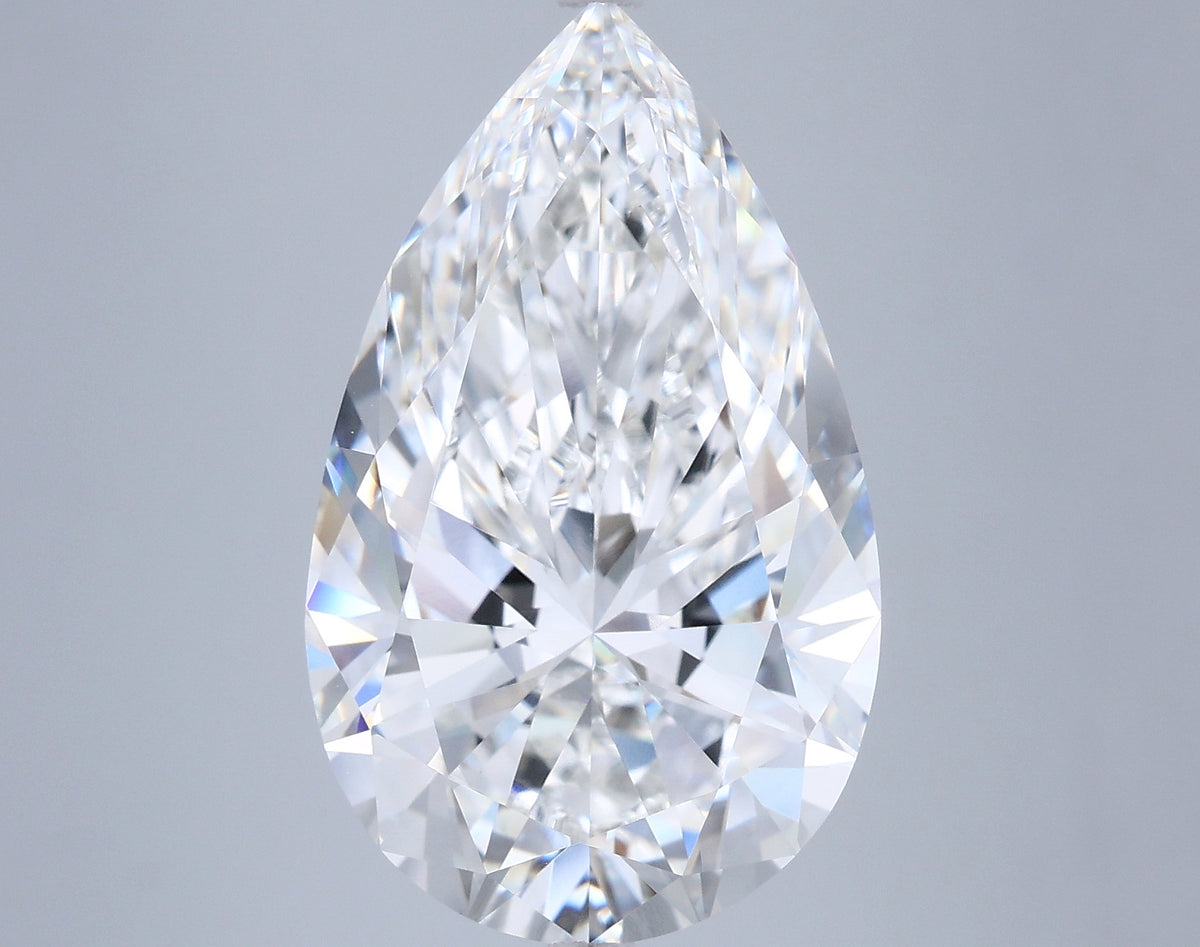 8.56 Carat Pear Shaped, Ideal Cut, E Color, VVS2 Clarity, IGI Certified Lab Grown Diamond