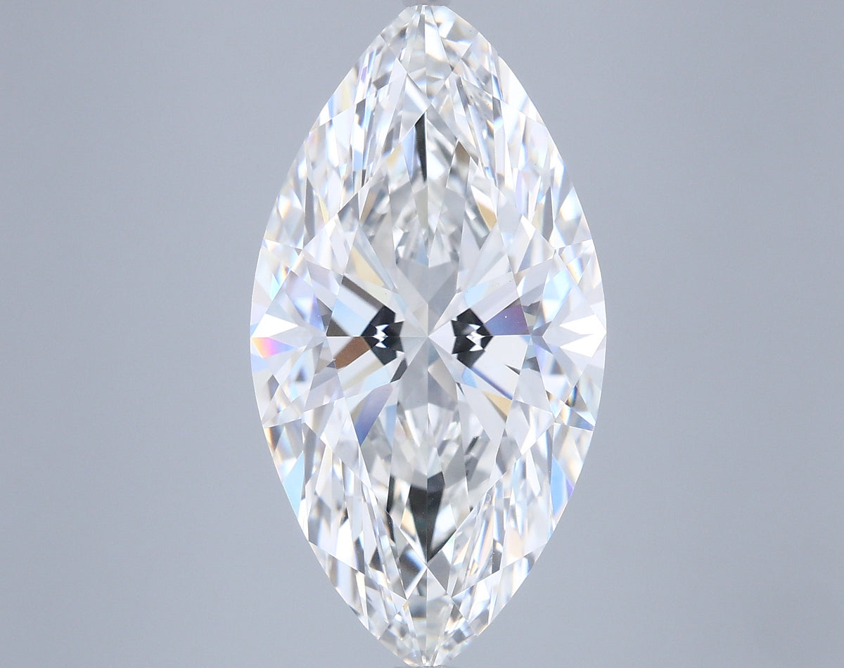 6.91 Carat Marquise Shaped, Ideal Cut, F Color, VVS2 Clarity, IGI Certified Lab Grown Diamond