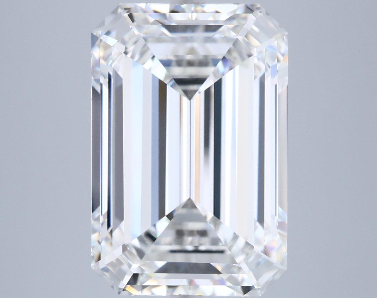 8.04 Carat Emerald Shaped, Ideal Cut, E Color, VVS2 Clarity, IGI Certified Lab Grown Diamond