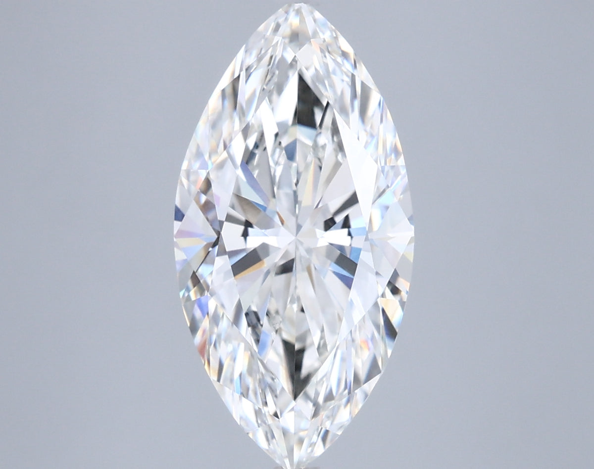 4.07 Carat Marquise Shaped, Excellent Cut, G Color, VVS2 Clarity, IGI Certified Lab Grown Diamond