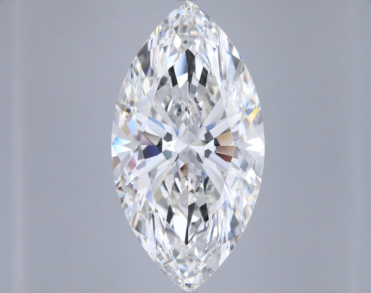 15.09 Carat Marquise Shaped, Ideal Cut, G Color, VVS2 Clarity, IGI Certified Lab Grown Diamond