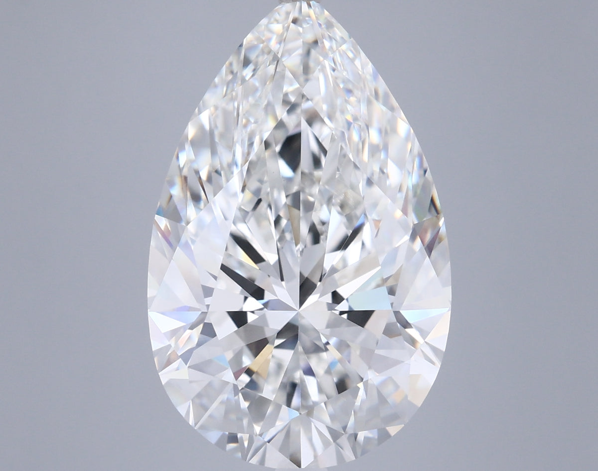 10.05 Carat Pear Shaped, Excellent Cut, F Color, VVS2 Clarity, IGI Certified Lab Grown Diamond