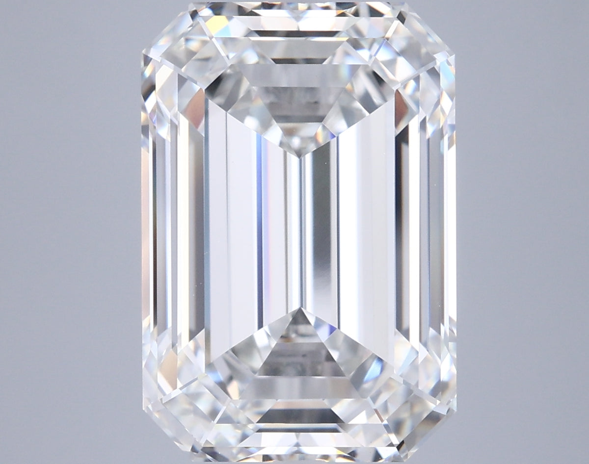 10.07 Carat Emerald Shaped, Ideal Cut, F Color, VVS2 Clarity, IGI Certified Lab Grown Diamond