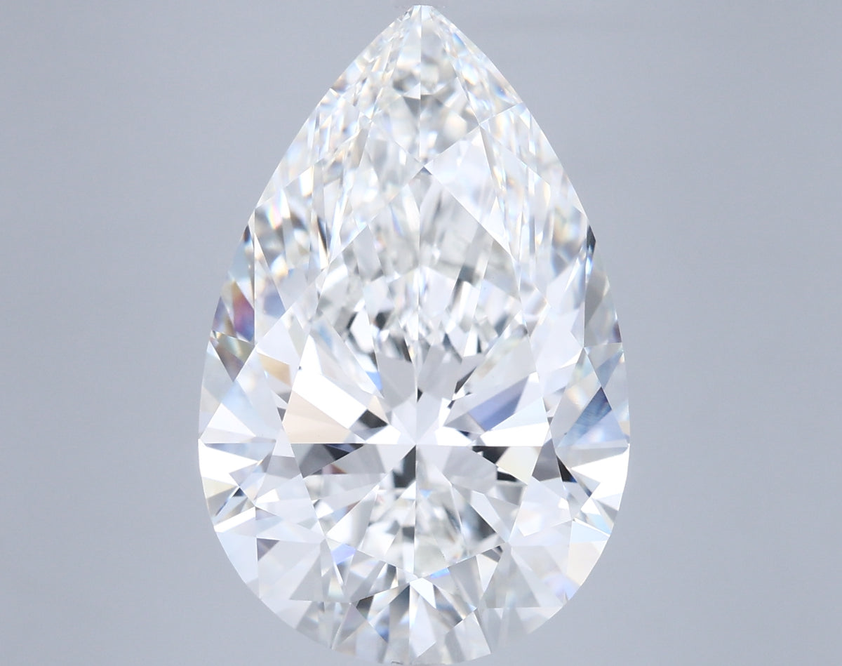 10.08 Carat Pear Shaped, Ideal Cut, F Color, VVS2 Clarity, IGI Certified Lab Grown Diamond
