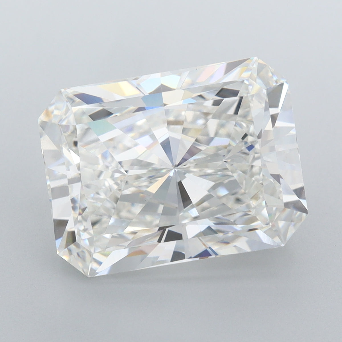 6.07 Carat Radiant Shaped, Ideal Cut, F Color, VVS2 Clarity, IGI Certified Lab Grown Diamond