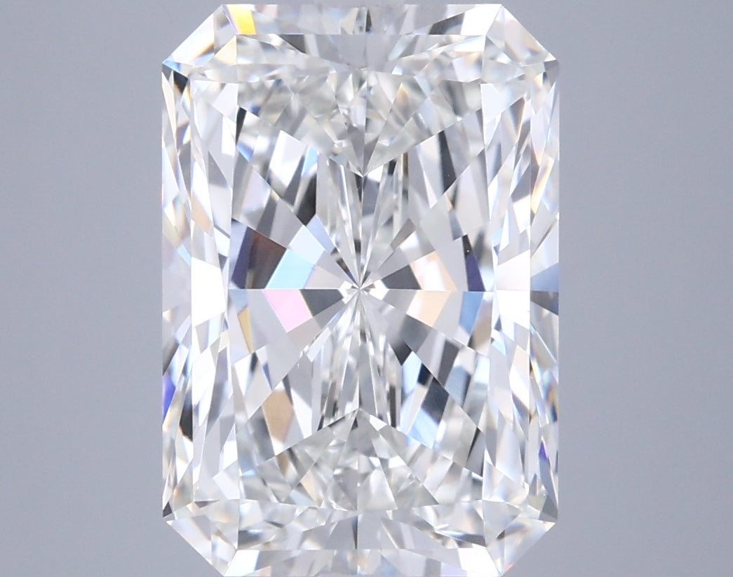 5.38 Carat Radiant Shaped, Ideal Cut, G Color, VVS2 Clarity, IGI Certified Lab Grown Diamond