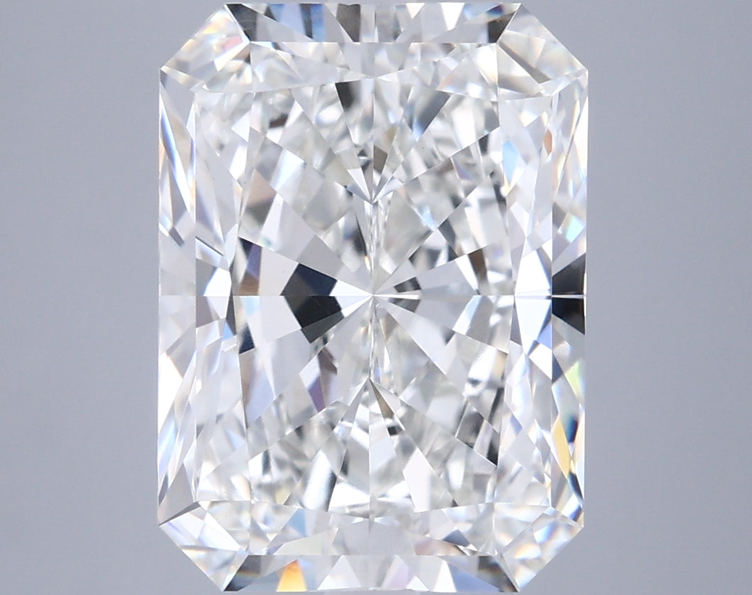 6.07 Carat Radiant Shaped, Ideal Cut, G Color, VVS2 Clarity, IGI Certified Lab Grown Diamond