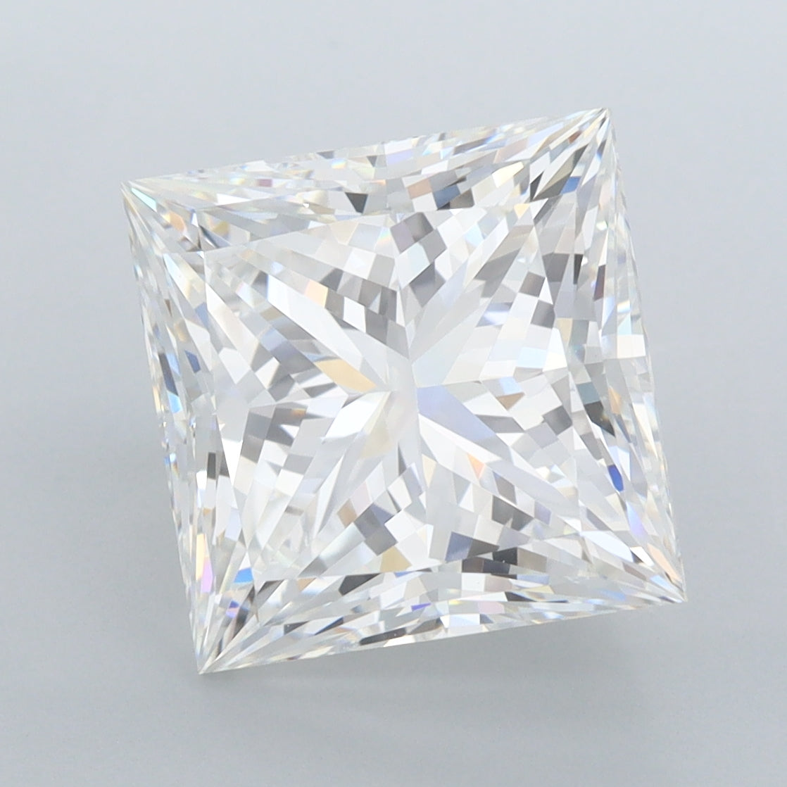 6.01 Carat Princess Shaped, Ideal Cut, F Color, VVS2 Clarity, IGI Certified Lab Grown Diamond