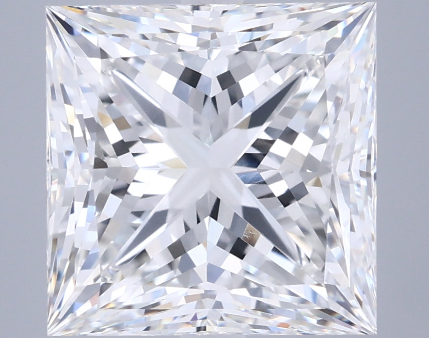 6.51 Carat Princess Shaped, Ideal Cut, F Color, VVS2 Clarity, IGI Certified Lab Grown Diamond