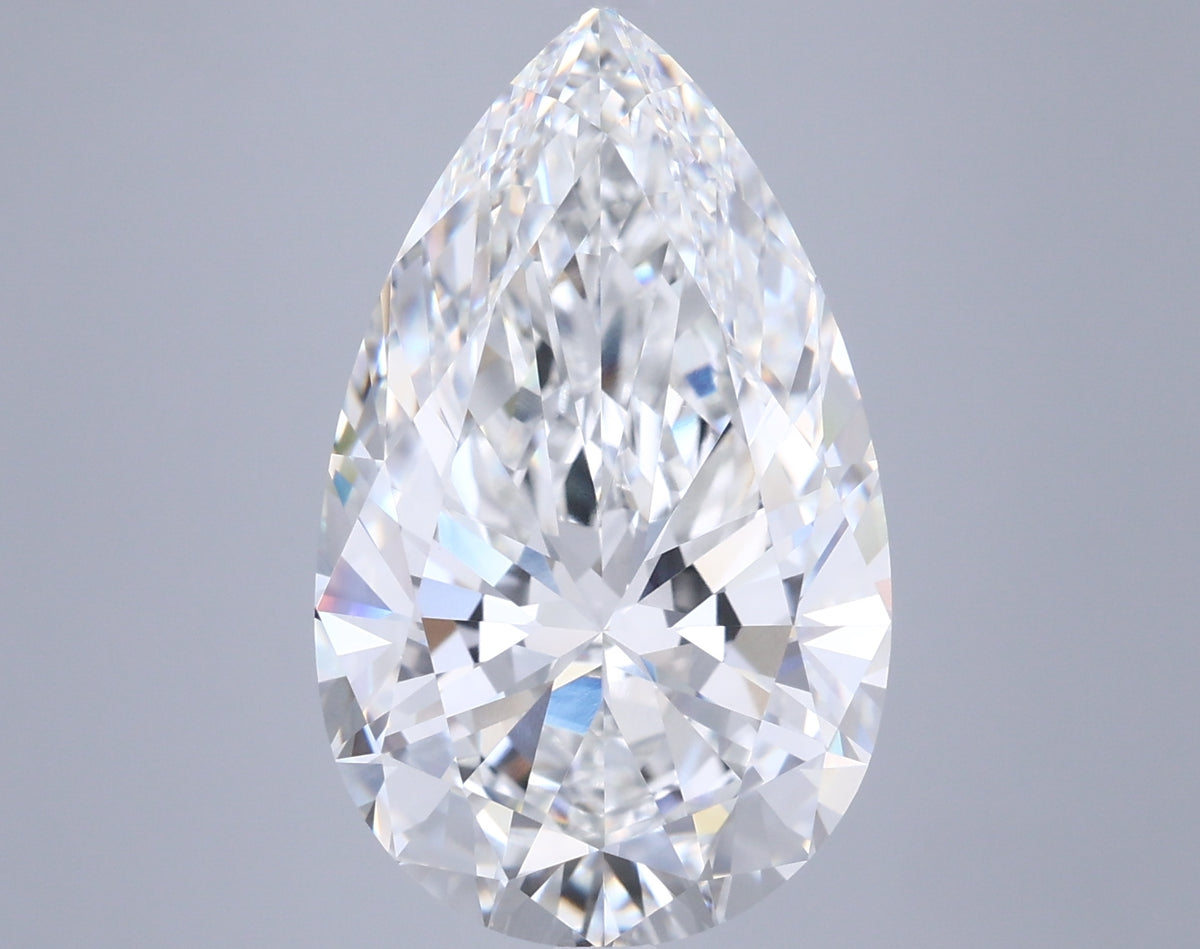 8.03 Carat Pear Shaped, Excellent Cut, F Color, VVS2 Clarity, IGI Certified Lab Grown Diamond